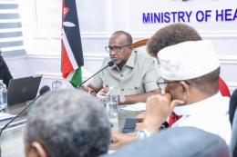 Health CS Aden Duale at an engagement with health and development partners.